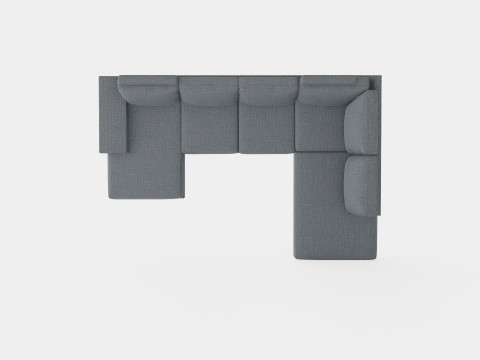 Memphis U Sofa With Divan Left Modello 3D