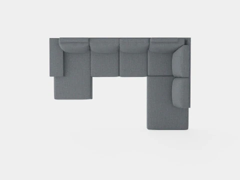 Memphis U Sofa With Divan Left 3D Model
