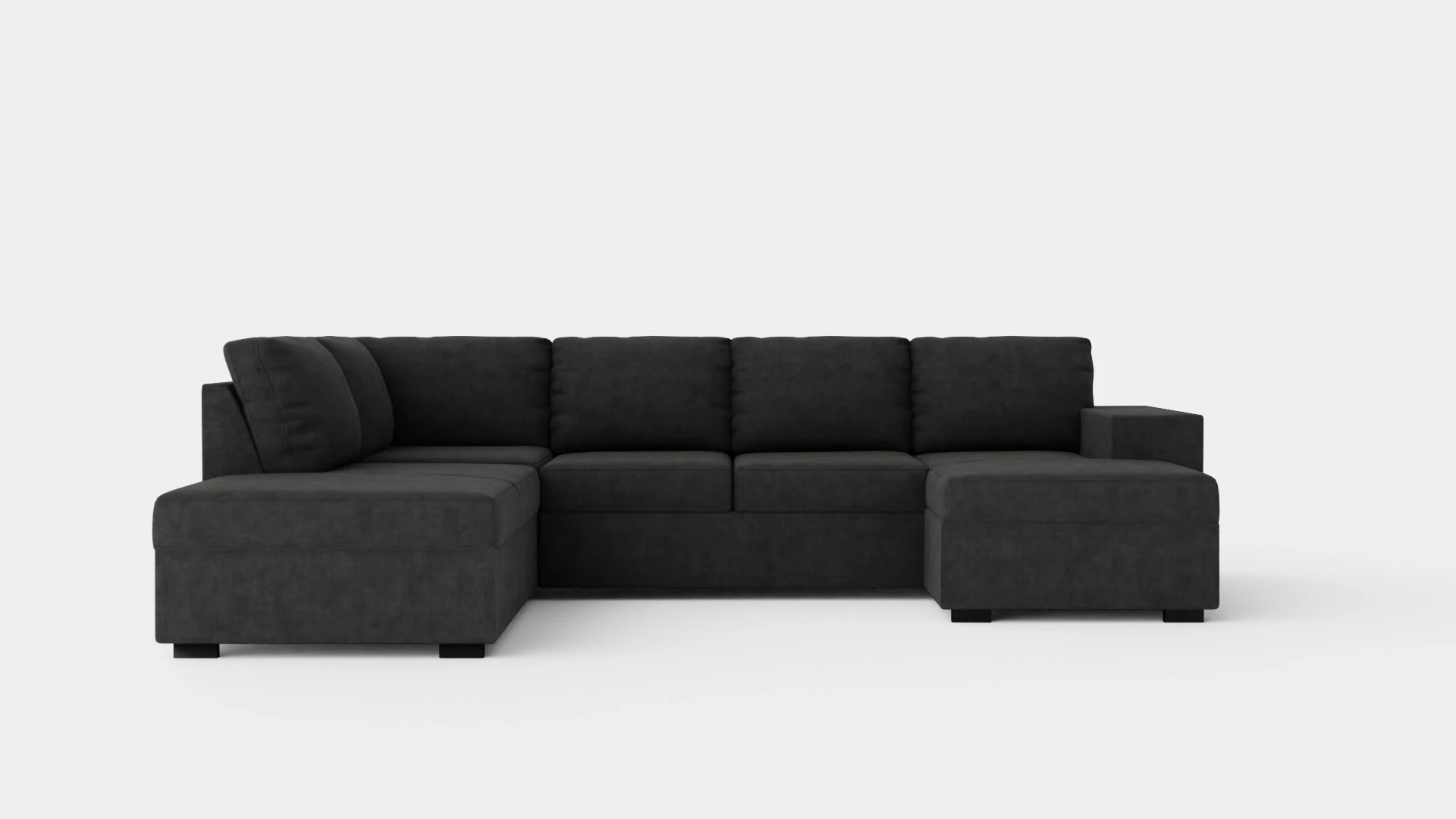 Memphis U Sofa With Divan Right Dark Gray 3D Model .c4d .max .obj .3ds .fbx .stl .blend 