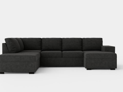 Memphis U Sofa With Divan Right Dark Gray 3D Model