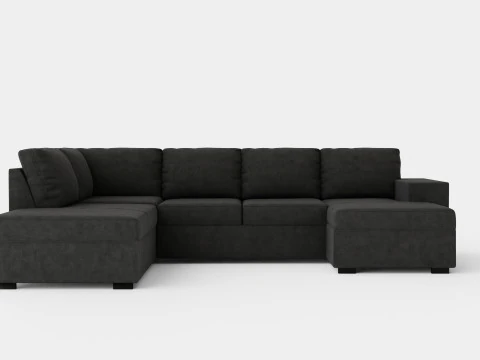Memphis U Sofa With Divan Right Dark Gray 3D Model