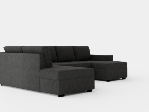 Memphis U Sofa With Divan Right Dark Gray 3D Модель