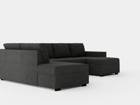 Memphis U Sofa With Divan Right Dark Gray 3D Model