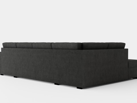 Memphis U Sofa With Divan Right Dark Gray 3D Модель