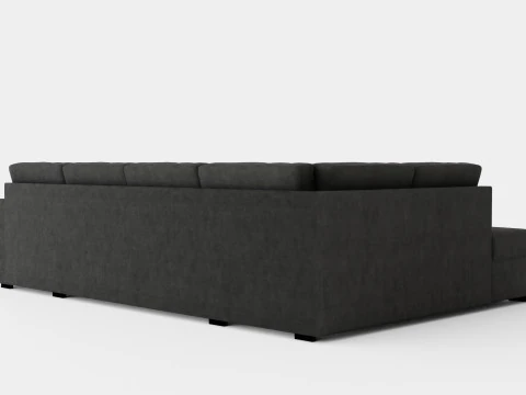 Memphis U Sofa With Divan Right Dark Gray 3D Model