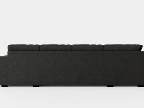Memphis U Sofa With Divan Right Dark Gray 3D Model
