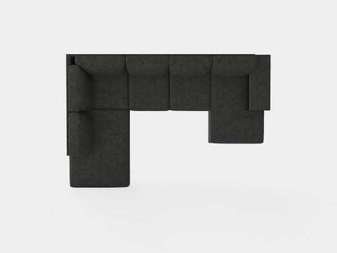 Memphis U Sofa With Divan Right Dark Gray 3D Модель