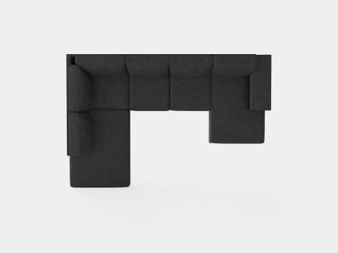 Memphis U Sofa With Divan Right Dark Gray 3D Model