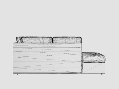 Memphis U Sofa With Divan Right Dark Gray 3D Model