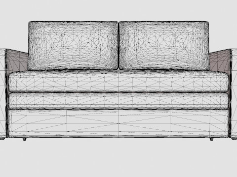 Minna Bed Sofa 2 Seater Black 3D Model