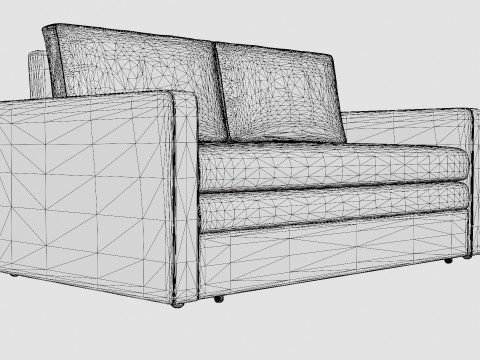 Minna Bed Sofa 2 Seater Black 3D Model