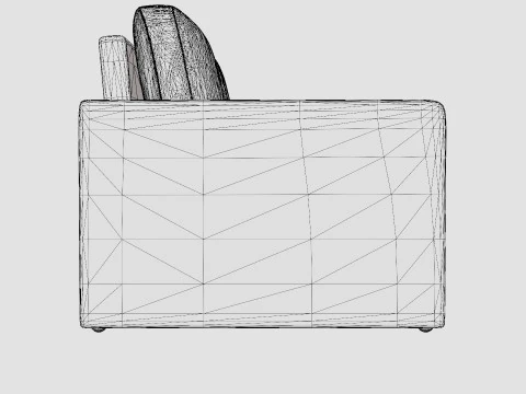 Minna Bed Sofa 2 Seater Black 3D Model