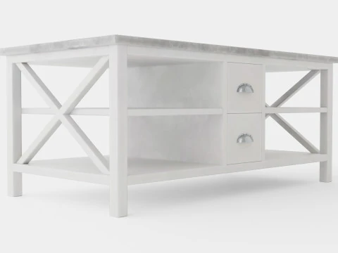 서랍이 달린 Mikael 커피 테이블 그레이 화이트 3D 모델