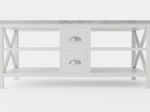 Mikael Coffee Table With Drawers Gray White 3Dモデル