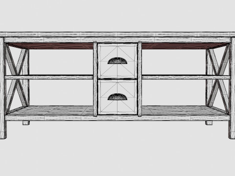 Mikael Coffee Table With Drawers Gray White 3Dモデル