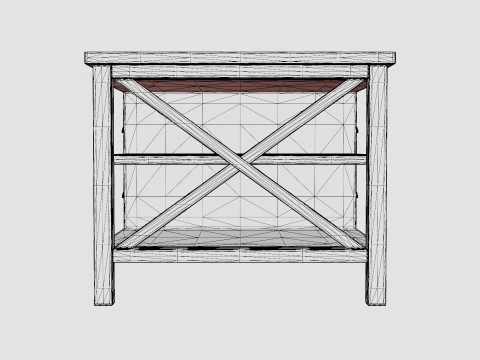 Mikael Coffee Table With Drawers Gray White 3D Model