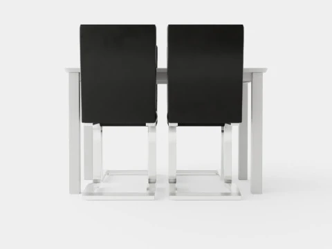 Michigan Food Group With 4 Cibus Chair White Black 3D Model
