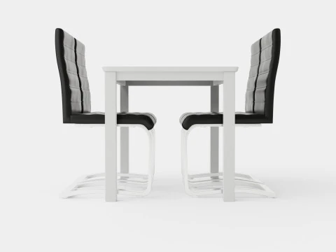 Michigan Food Group With 4 Cibus Chair White Black 3D Model