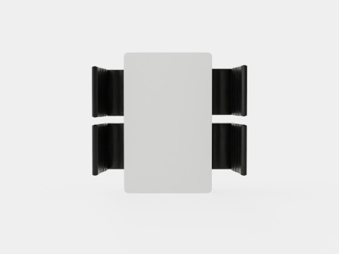 Michigan Food Group With 4 Cibus Chair White Black 3D Model