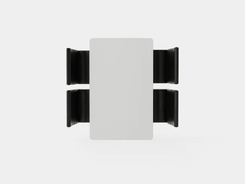 Michigan Food Group With 4 Cibus Chair White Black 3D Model