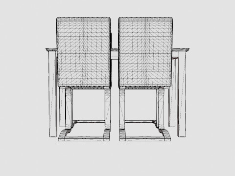 Michigan Food Group With 4 Cibus Chair White Black 3D Model