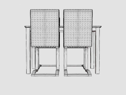 Michigan Food Group With 4 Cibus Chair White Black 3D Model