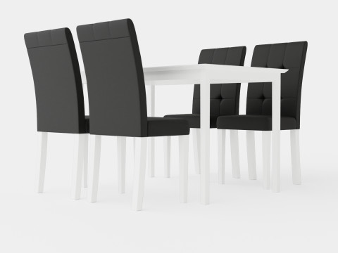 Michigan Food Group With 4 Viktor Chairs 3D Model