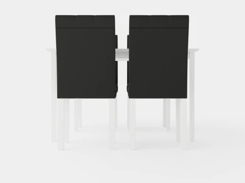 Michigan Food Group With 4 Viktor Chairs 3D Model