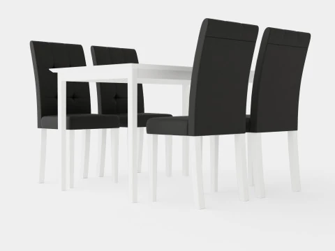 Michigan Food Group With 4 Viktor Chairs 3D Model