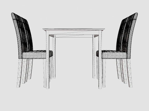 Michigan Food Group With 4 Viktor Chairs 3D Model