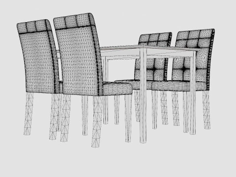 Michigan Food Group With 4 Viktor Chairs 3D Model