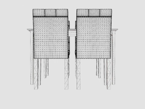 Michigan Food Group With 4 Viktor Chairs 3D Model