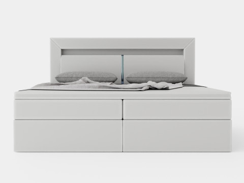 Modena Bed Package Co Storage Led Headboard White 3D Model