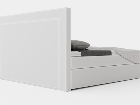 Modena Bed Package Co Storage Led Headboard White 3D Model