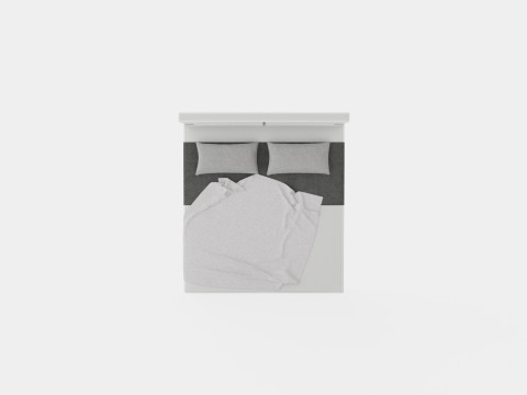 Modena Bed Package Co Storage Led Headboard White 3D Model