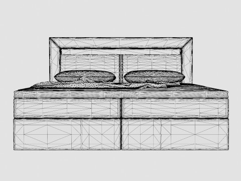 Modena Bed Package Co Storage Led Headboard White 3D Model