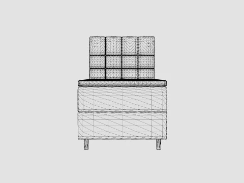 Montana Complete Bed Package Light Gray 3D Model