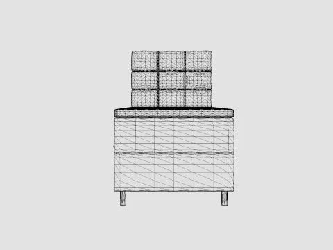 Montana Complete Bed Package Dark Gray 3D Model