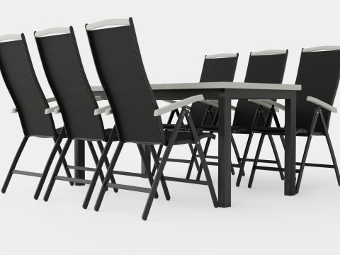 Monaco Food Group with 6 Position Chairs Model 3D