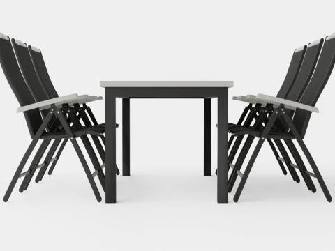 Monaco Food Group with 6 Position Chairs 3D Model