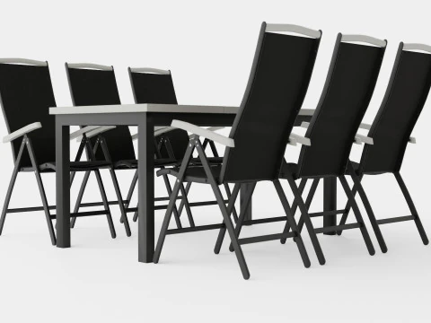 Monaco Food Group with 6 Position Chairs 3D Model