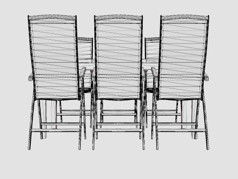 Monaco Food Group with 6 Position Chairs 3D Model