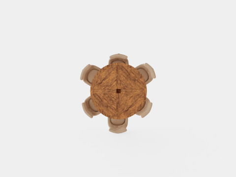 Lyon Food Group Round With 6 Victoria Chairs Winter 3D Model