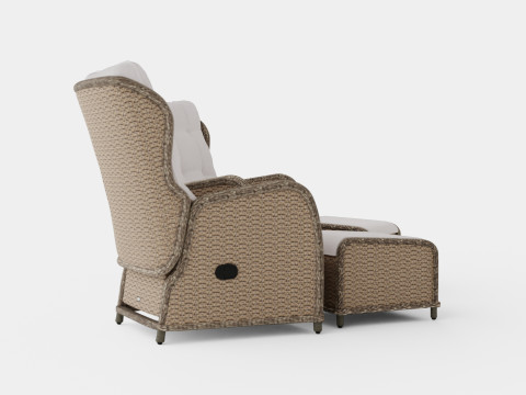 Marcus Caf set With 2 Recliner Armchairs with Cushion 3D Модель