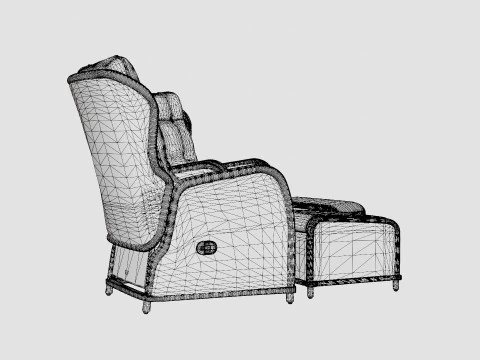 Marcus Caf set With 2 Recliner Armchairs with Cushion 3D Model