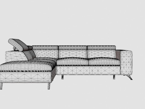 Corner Sofa Bed ALICO Left Model 3D