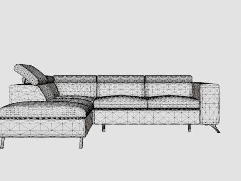 Corner Sofa Bed ALICO Left 3D Model