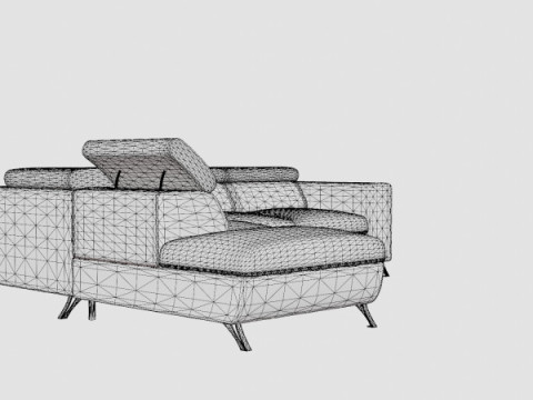 Corner Sofa Bed ALICO Left Model 3D