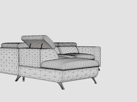 Corner Sofa Bed ALICO Left 3D Model