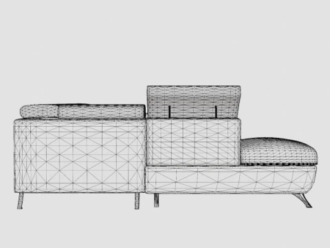 Corner Sofa Bed ALICO Left 3D Model